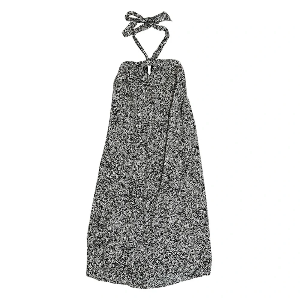 J. Jill Black Paisley Halter Maxi Dress Petite Medium NWT - Picture 2 of 5